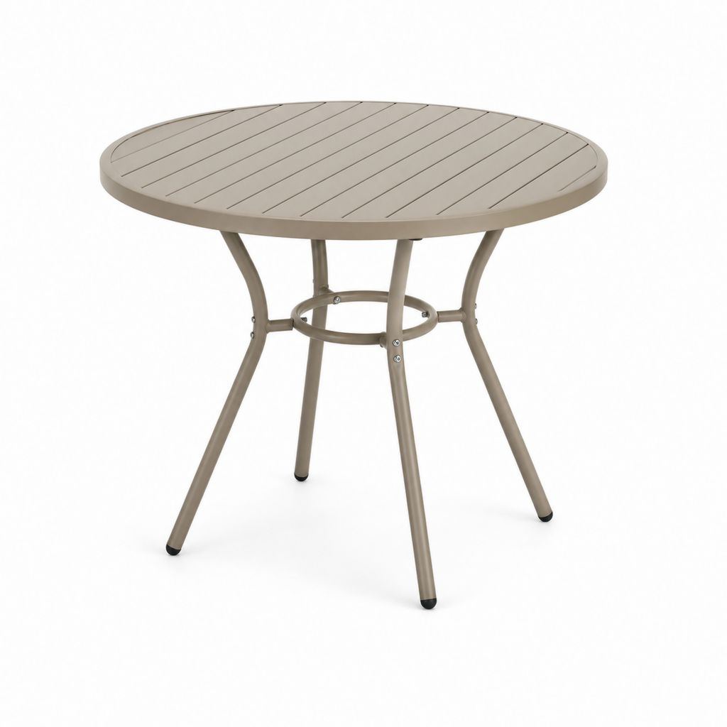 Tavolo da giardino rotondo in acciaio tortora Ø 80 × 72 cm