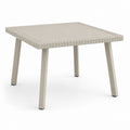 Tavolo da giardino quadrato in alluminio e rattan sintetico beige, 90 x 90 x 74 cm