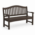 Panchina da giardino a 2 posti in legno massello di acacia marrone scuro, 120 x 62 x 89 cm