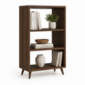 Libreria a giorno in MDF con 3 ripiani, marrone noce scuro, 80 × 30 × 120 cm